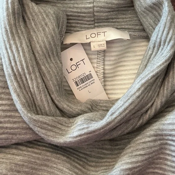 LOFT Turtle Neck Gray Sweater Dress - Picture 2 of 5